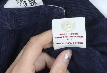 Superdry Men’s Blue Polo Shirt Size L Cotton Short Sleeve