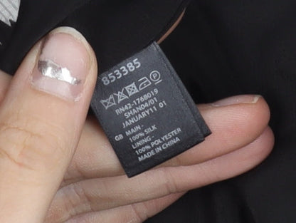 Monsoon Women’s Black Floral Silk One Shoulder Knee Length Dress Size 10