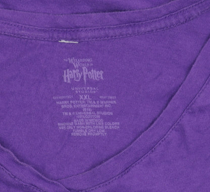Womens UK Size 2XL Harry Potter Purple Basic T-Shirt