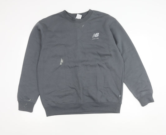 Mens UK Size M New Balance Grey Pullover Sweatshirt
