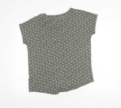 Lands' End Womens Green Paisley Scoop Neck T-Shirt Size M