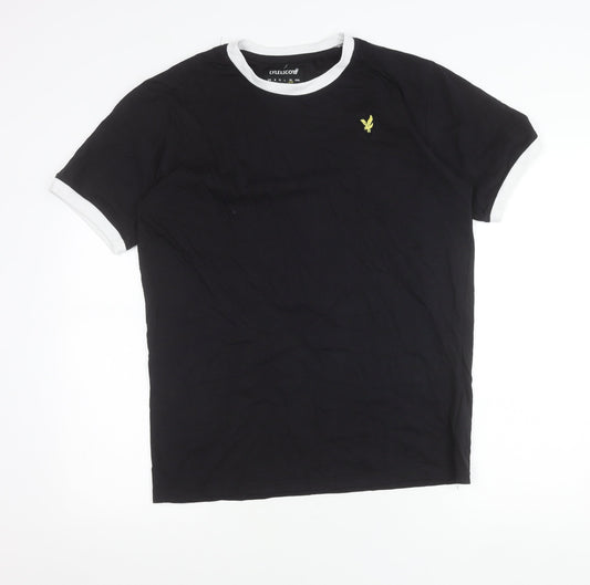 Lyle & Scott Men's Black Crew Neck Logo T-Shirt Size M
