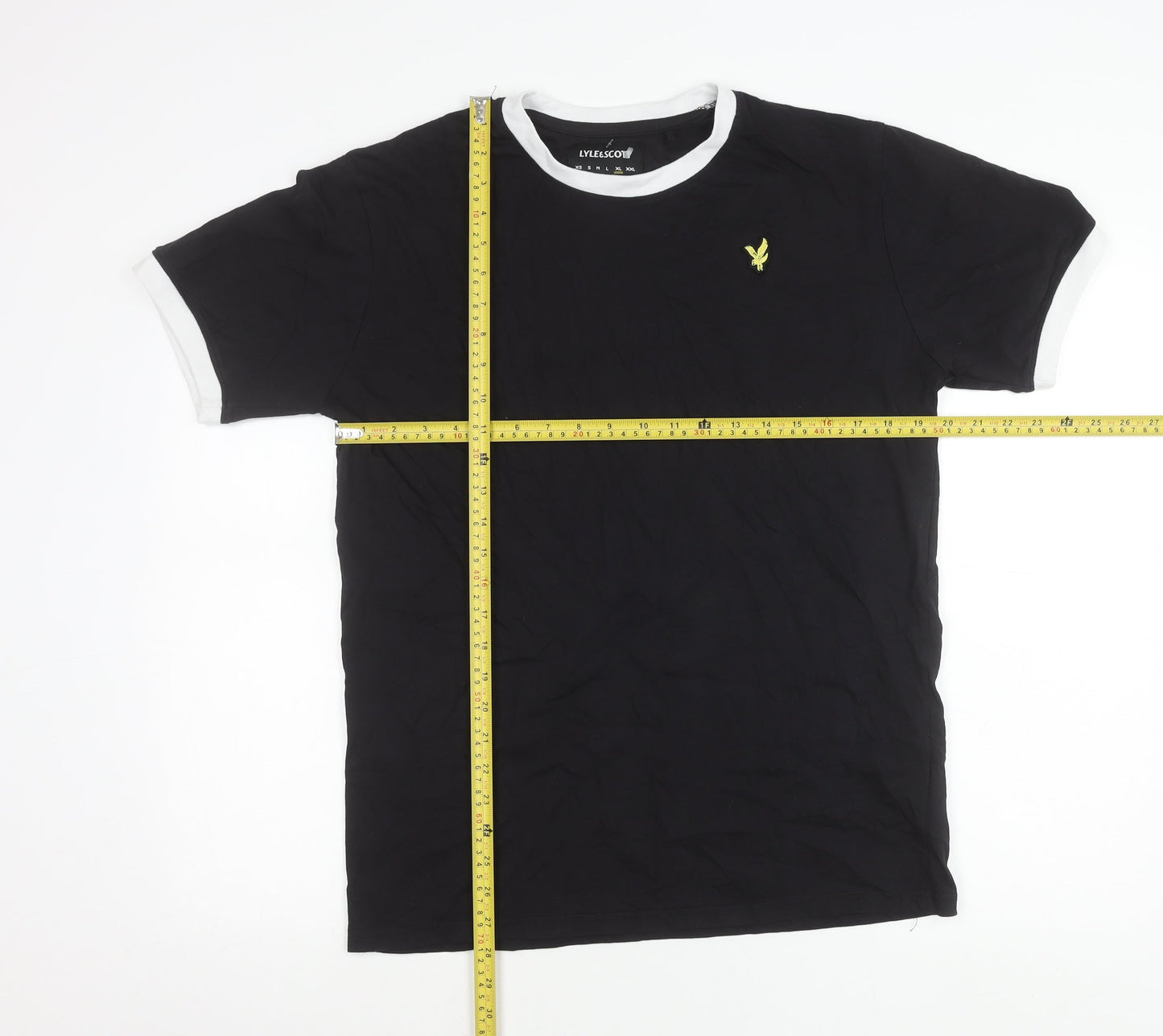 Lyle & Scott Men's Black Crew Neck Logo T-Shirt Size M