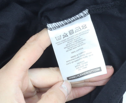 Lyle & Scott Men's Black Crew Neck Logo T-Shirt Size M