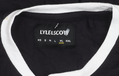 Lyle & Scott Men's Black Crew Neck Logo T-Shirt Size M