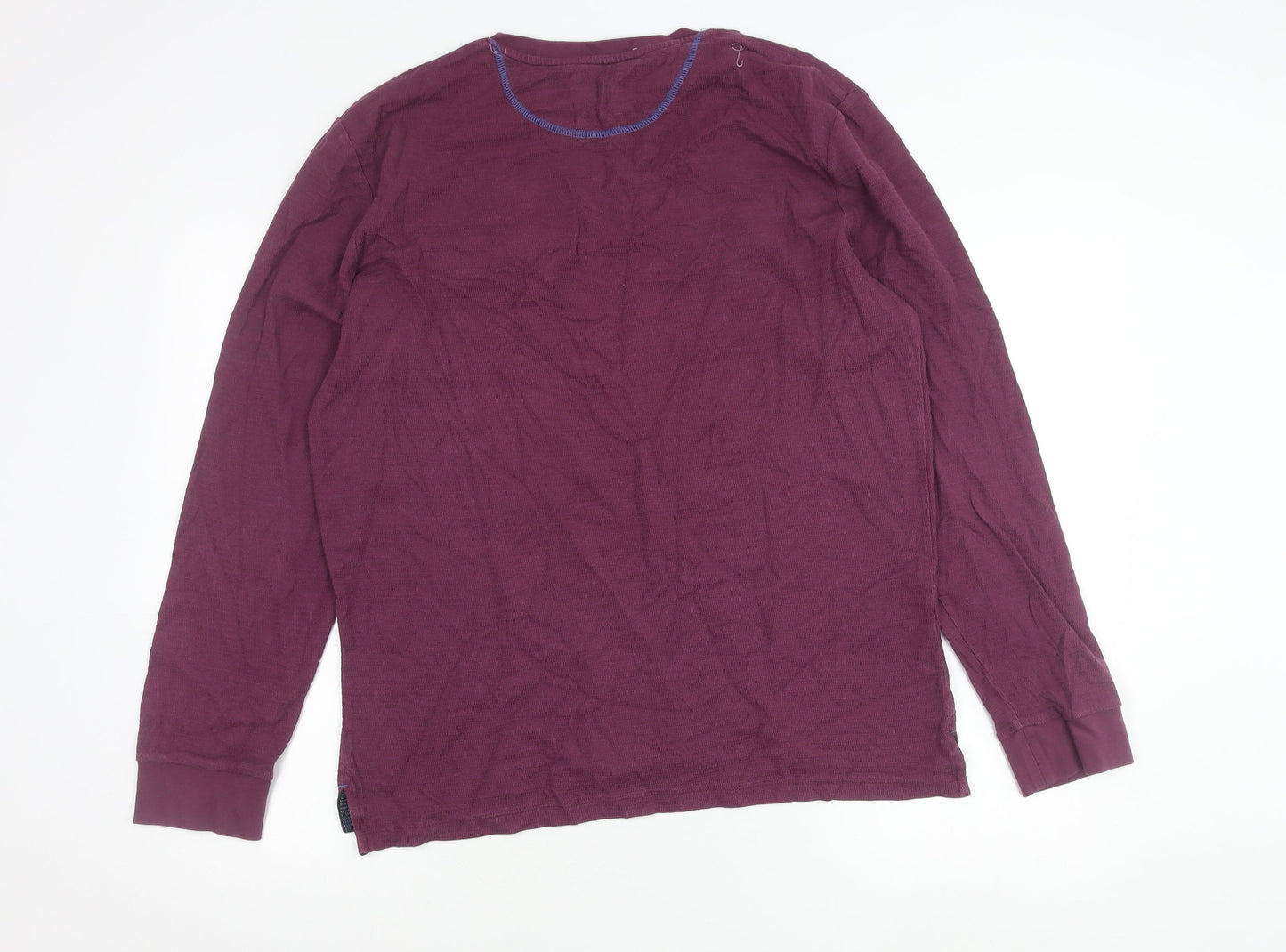 White Stuff Men’s Purple Long Sleeve Cotton Crew Neck T-Shirt M