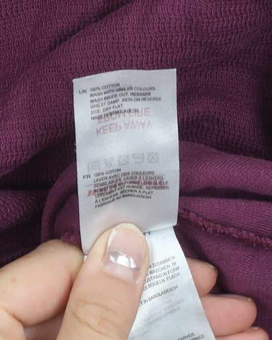 White Stuff Men’s Purple Long Sleeve Cotton Crew Neck T-Shirt M