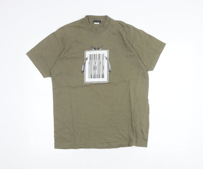 Hayward Gallery Men’s Green Cotton Graphic Art T-Shirt M Vintage