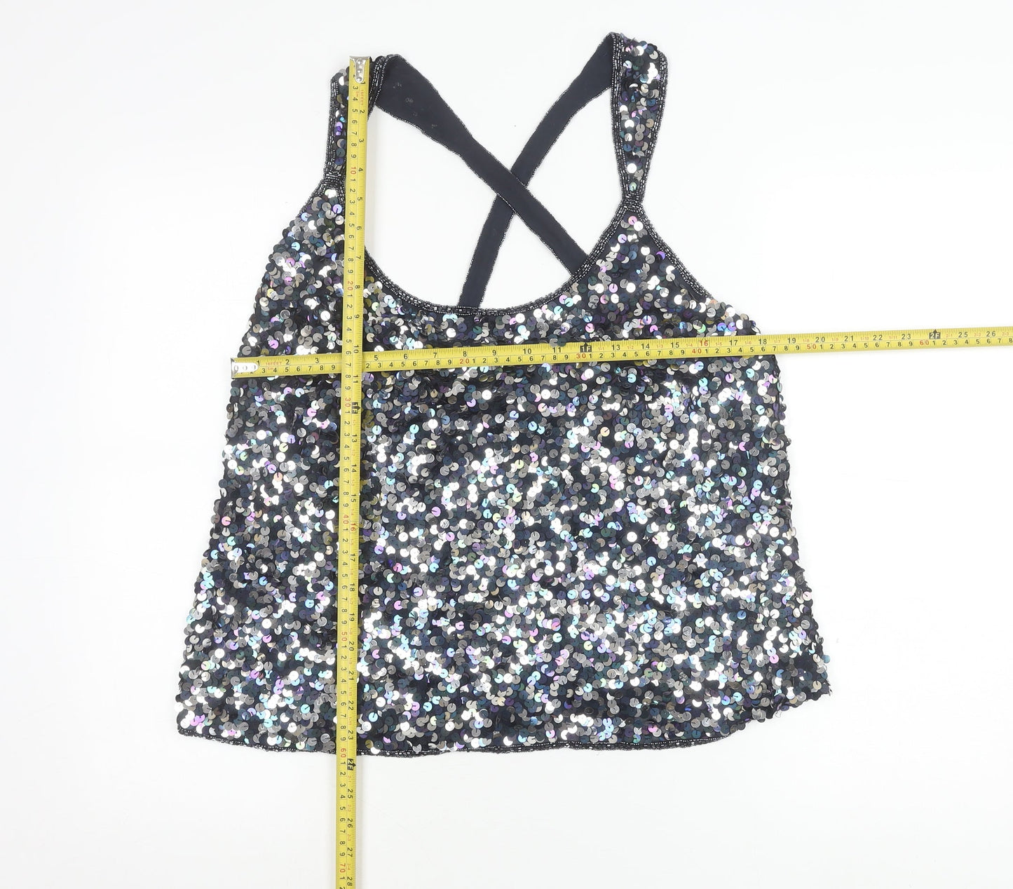 Womens UK Size 16 Kaleidoscope Black Camisole Tank