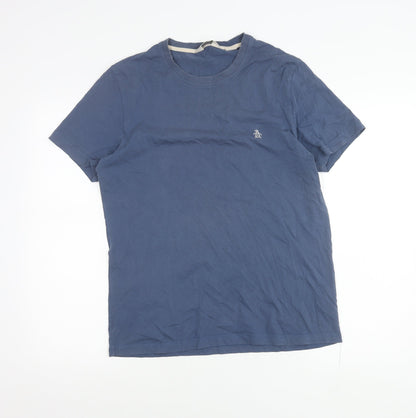 Penguin by Munsingwear Men's Blue M Crew Neck Cotton T-Shirt