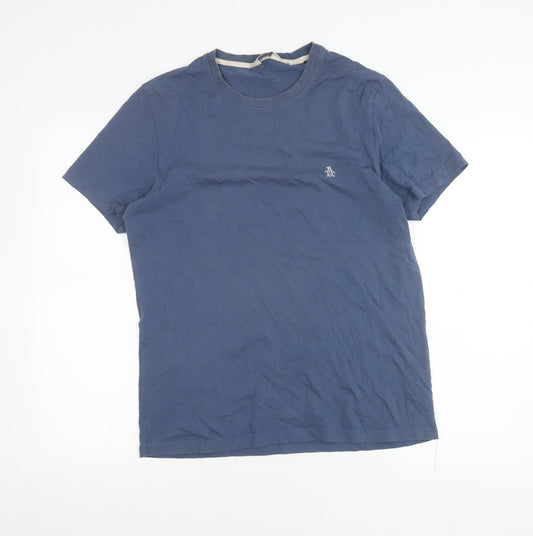 Penguin by Munsingwear Men's Blue M Crew Neck Cotton T-Shirt