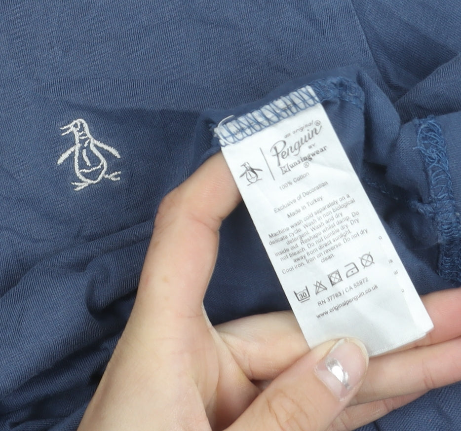 Penguin by Munsingwear Men's Blue M Crew Neck Cotton T-Shirt