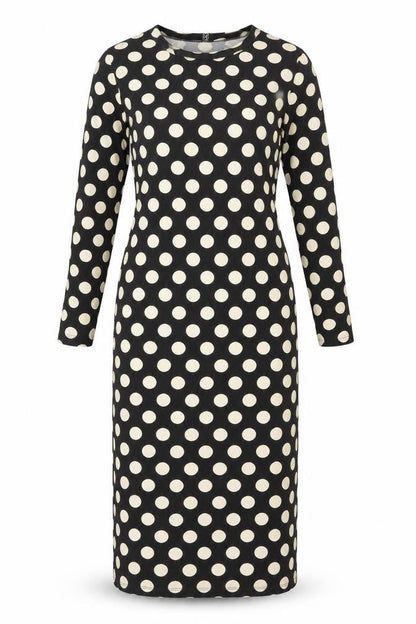 ASOS DESIGN Women’s Black Polka Dot Cotton Bodycon Midi Dress UK 12
