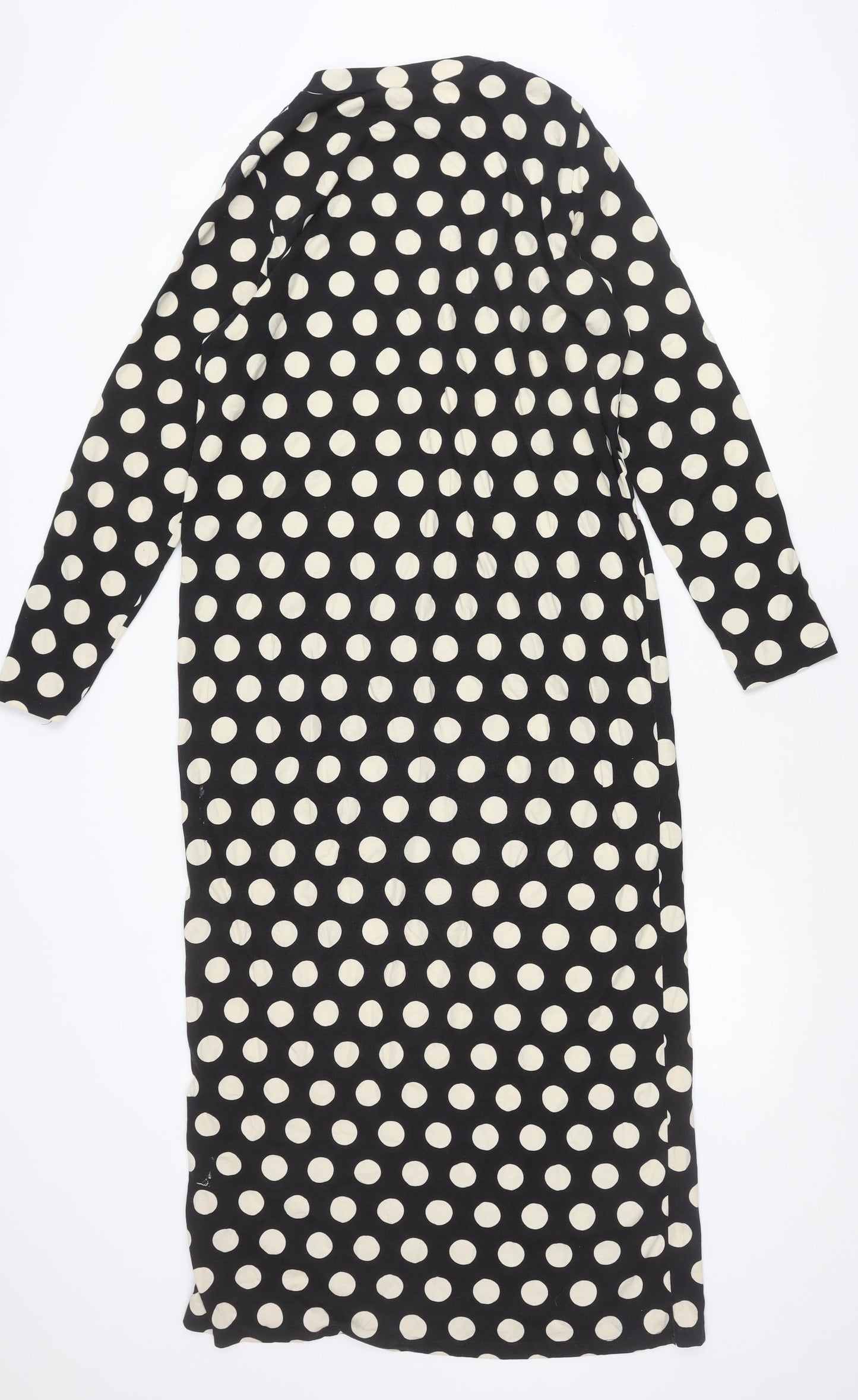 ASOS DESIGN Women’s Black Polka Dot Cotton Bodycon Midi Dress UK 12