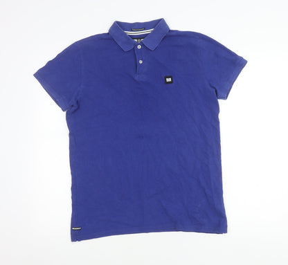 Weekend Offender Men's Blue Cotton Polo Shirt Size M Short Sleeve