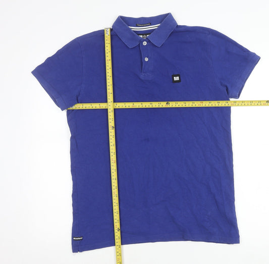 Weekend Offender Men's Blue Cotton Polo Shirt Size M Short Sleeve