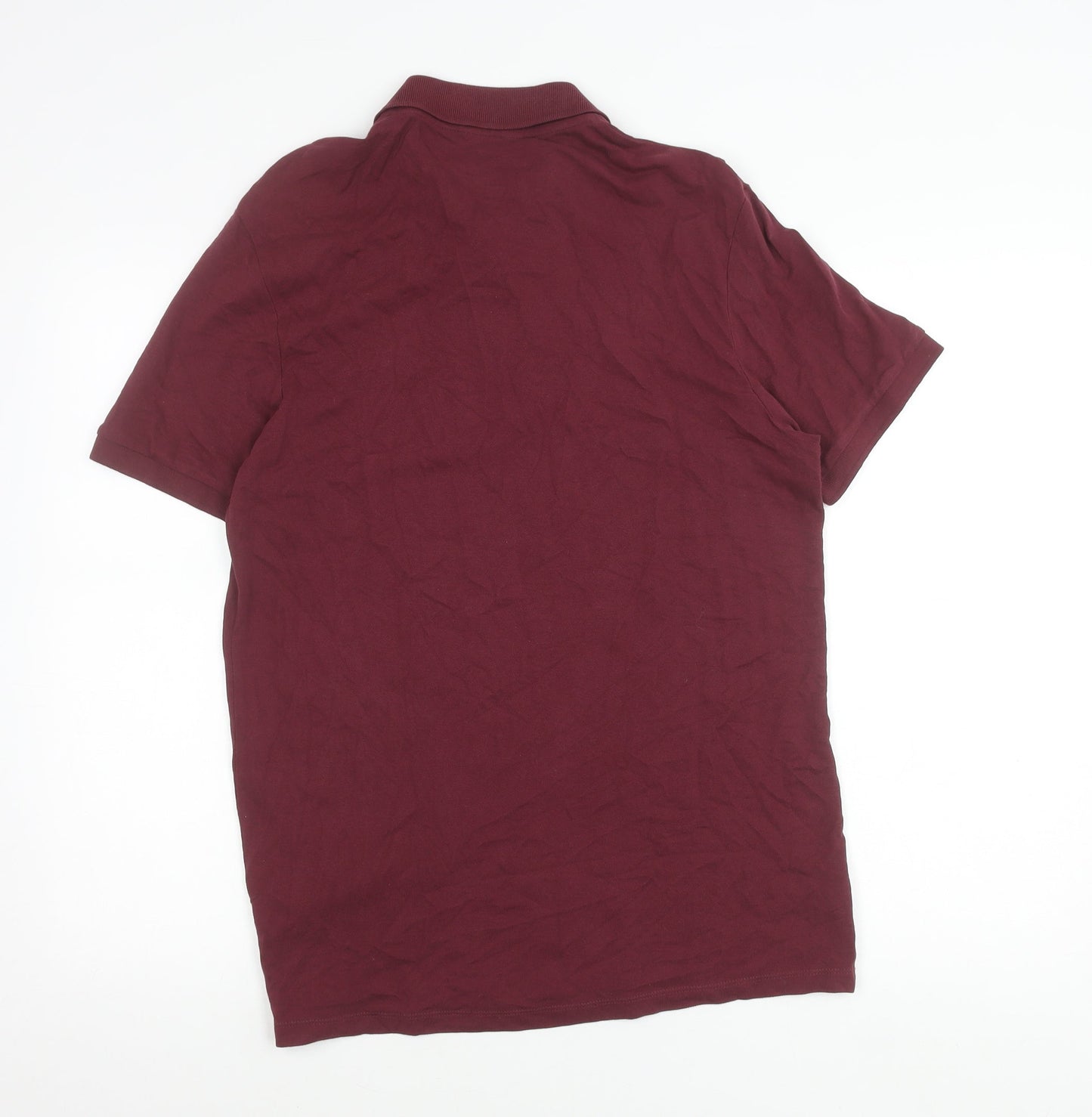 Jack & Jones Men's Red Cotton Polo Shirt Size M Short Sleeve Logo