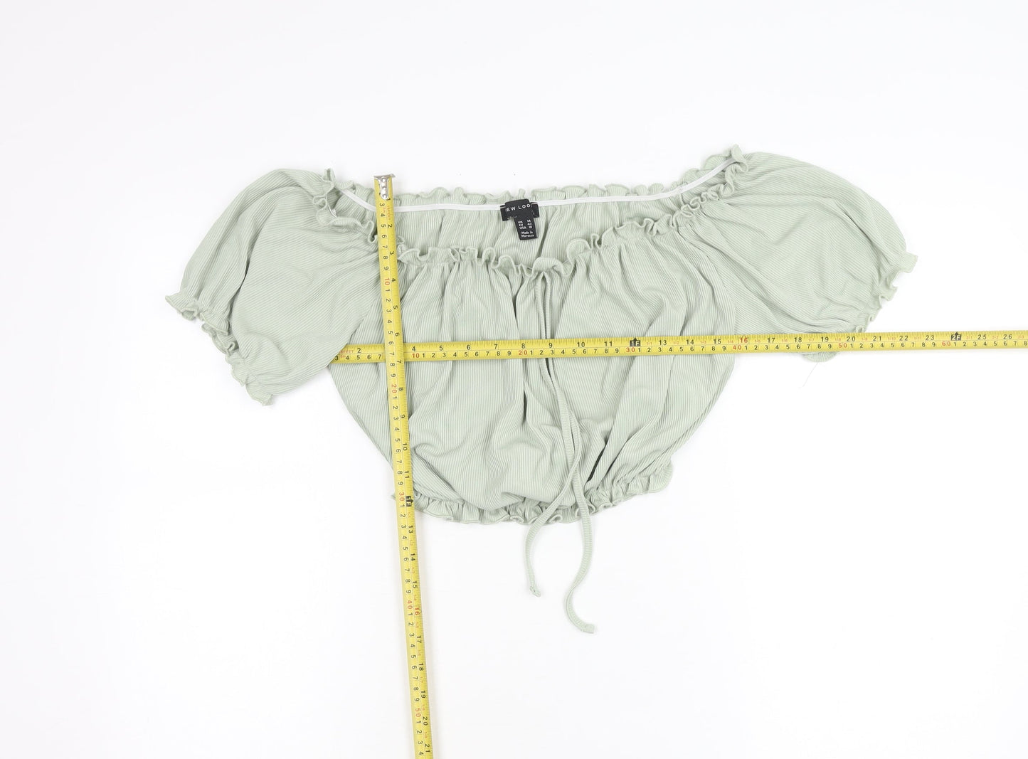 New Look Women's Green Off Shoulder Cropped Blouse Size 14