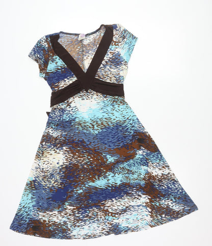 Purple Rain Women’s Multicoloured Animal Print Wrap Dress Size L