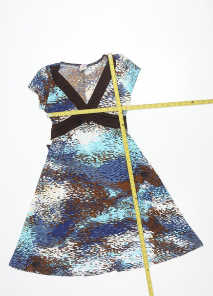Purple Rain Women’s Multicoloured Animal Print Wrap Dress Size L