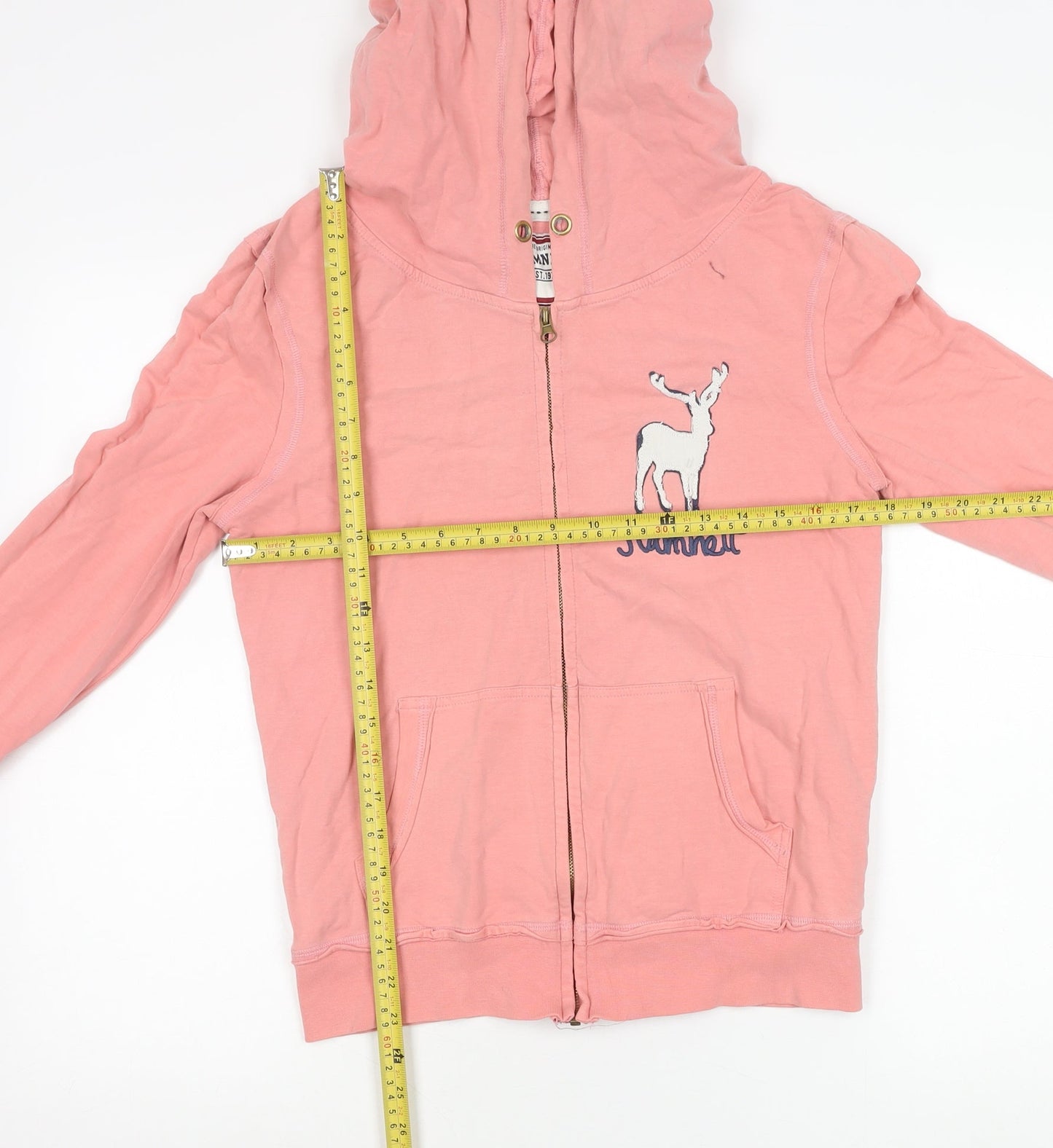Hamnett Girls Pink Cotton Zip Hoodie Jacket with Hood M