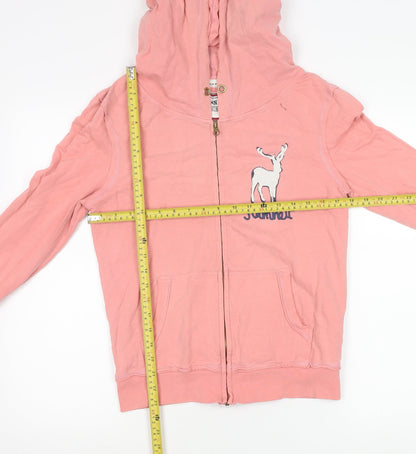Hamnett Girls Pink Cotton Zip Hoodie Jacket with Hood M