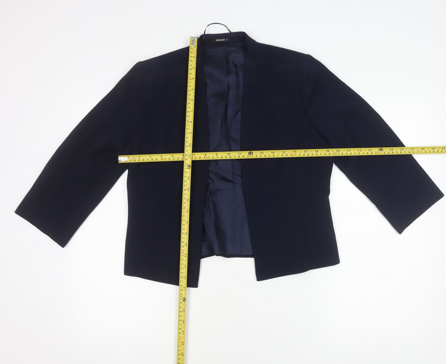 Roman Women's Blue Size 12 Shawl Collar Blazer Jacket