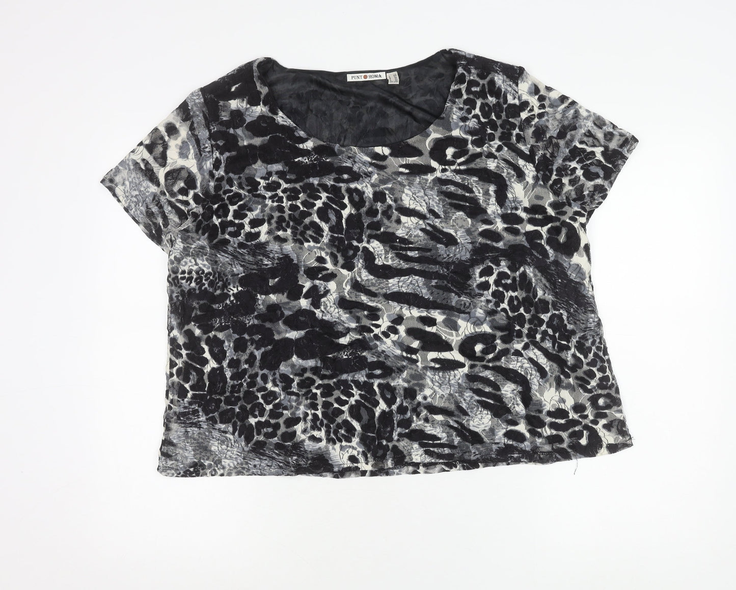 Womens UK Size XL Punt Roma Multicoloured Basic T-Shirt