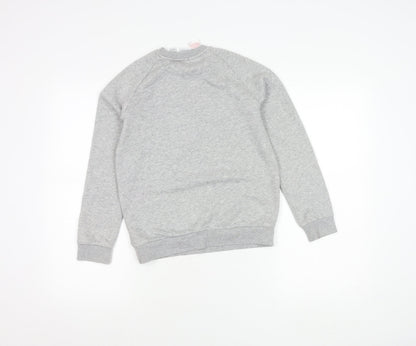 Adidas Girls Grey Logo Sweatshirt 10-11 Years Pullover Crew Neck