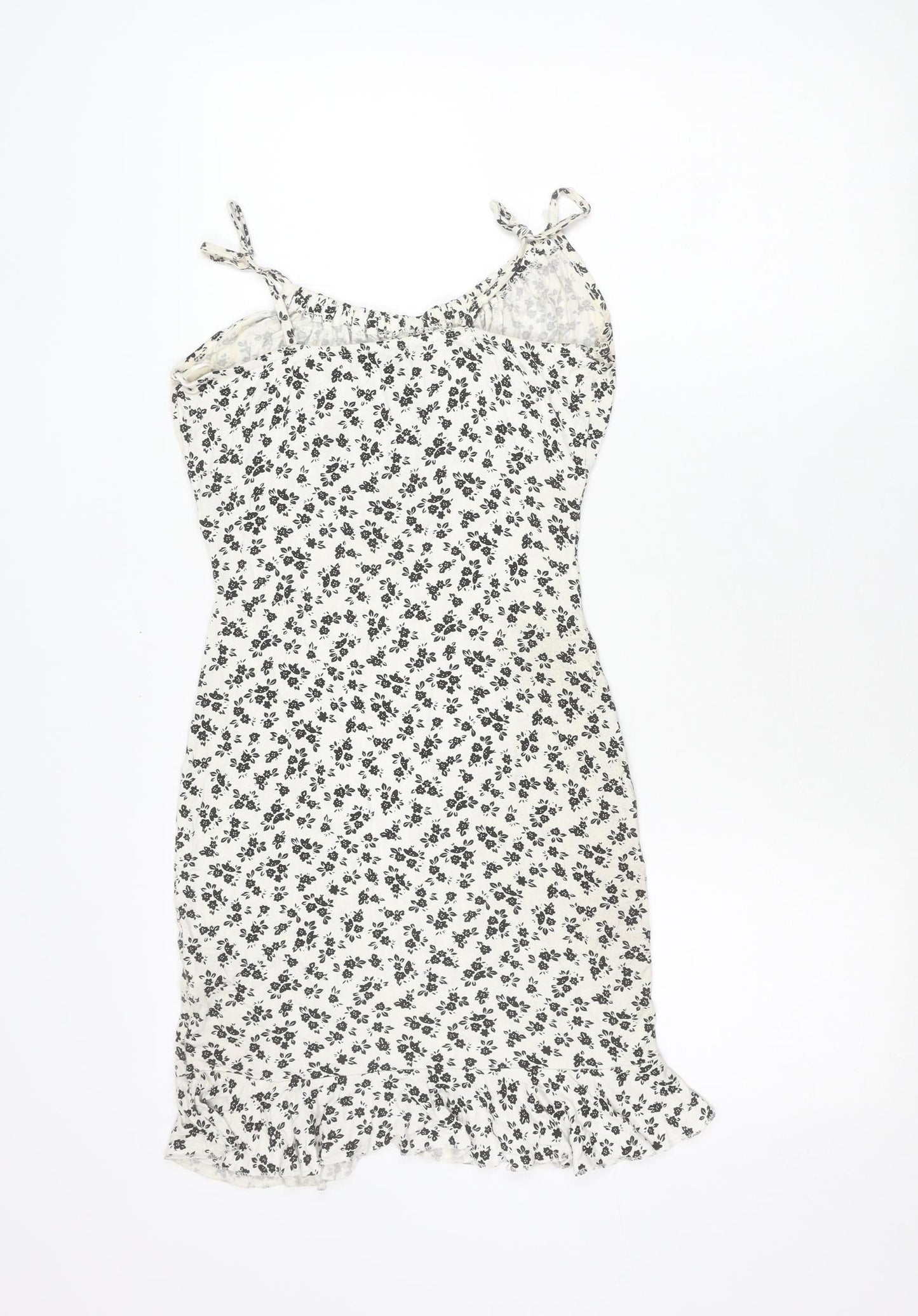 Pink Vanilla Women’s White Floral Mini Slip Dress Size 8 Summer Casual