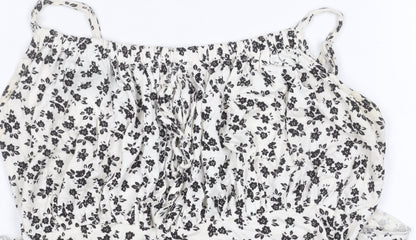 Pink Vanilla Women’s White Floral Mini Slip Dress Size 8 Summer Casual