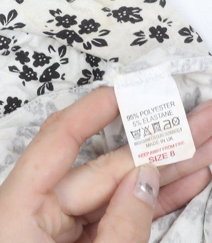 Pink Vanilla Women’s White Floral Mini Slip Dress Size 8 Summer Casual