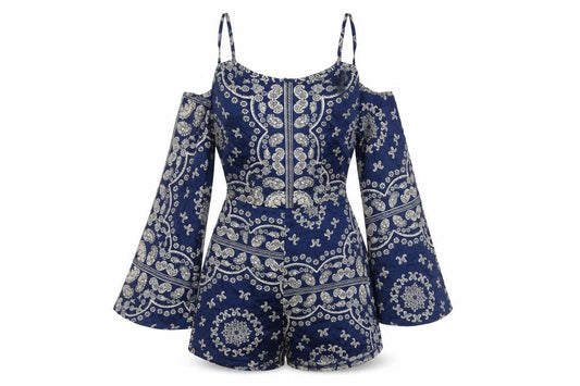 Womens UK Size 6 Motel One-Piece Blue Playsuit