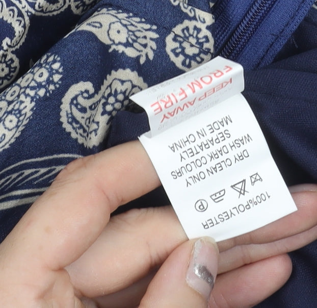 Motel Womens Blue Paisley Cold Shoulder Long Sleeve Playsuit Size 6