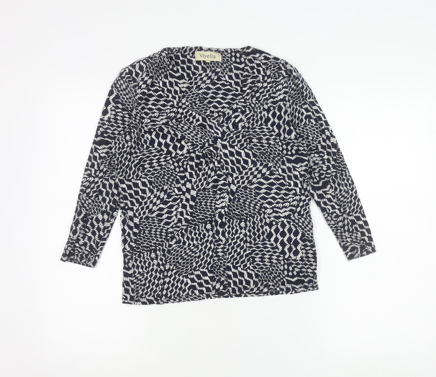 Womens UK Size M Viyella Blue Tunic Blouse