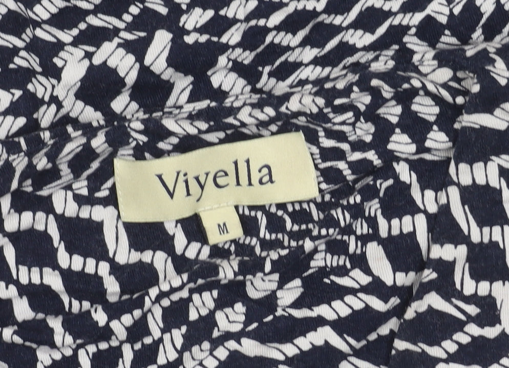 Womens UK Size M Viyella Blue Tunic Blouse