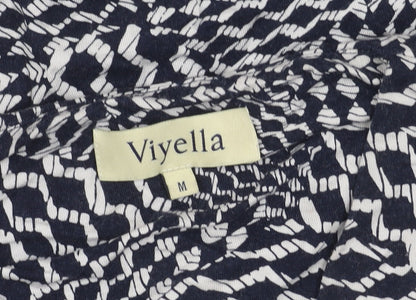 Womens UK Size M Viyella Blue Tunic Blouse