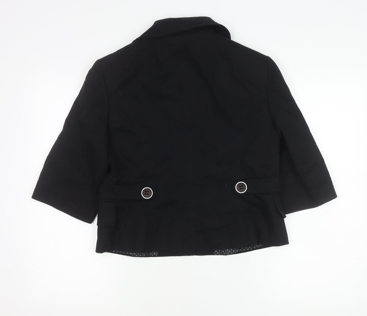 TU Women’s Black Cotton Jacket Size 14 Short 3/4 Sleeve Buttoned