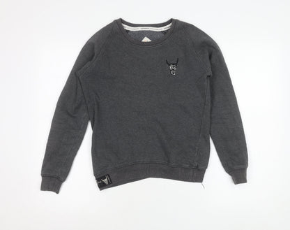 USHI Boys Grey Crew Neck Sweatshirt 10 Years Pullover Fleece Casual