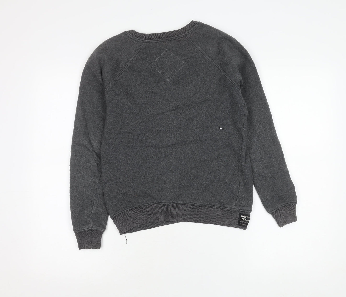 USHI Boys Grey Crew Neck Sweatshirt 10 Years Pullover Fleece Casual