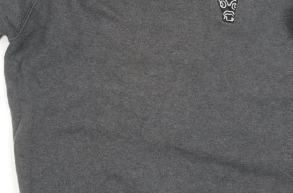 USHI Boys Grey Crew Neck Sweatshirt 10 Years Pullover Fleece Casual