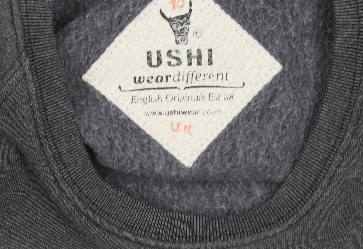 USHI Boys Grey Crew Neck Sweatshirt 10 Years Pullover Fleece Casual