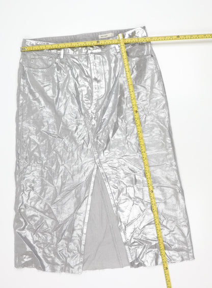 Marks and Spencer Women’s Silver Midi Pencil Skirt Size 20