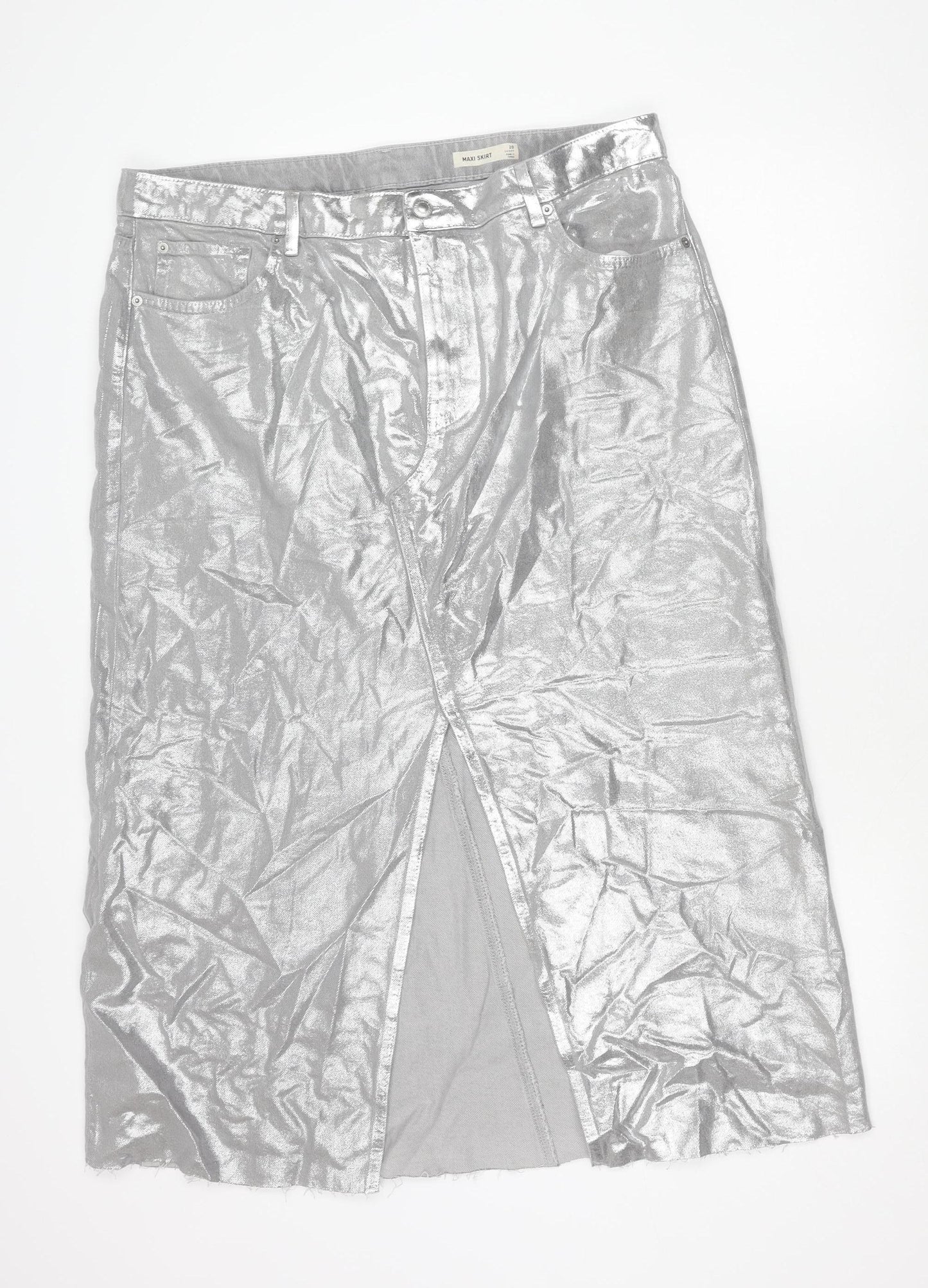 Marks and Spencer Women’s Silver Midi Pencil Skirt Size 20