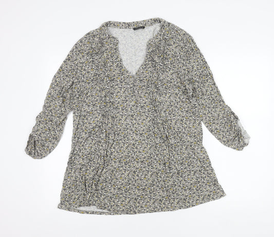 Womens UK Size 14 Roman Grey Tunic Blouse