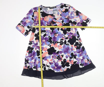 Womens UK Size L Nina Leonard Multicoloured Tunic Blouse