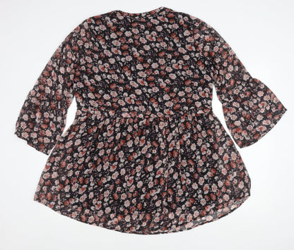 Womens UK Size 14 Jacqueline de Yong Multicoloured Tunic Blouse