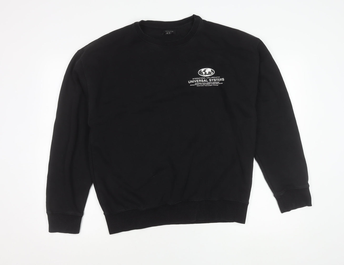 Mens UK Size M New Look Black Pullover Sweatshirt