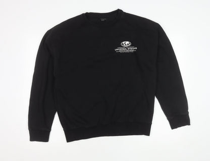 Mens UK Size M New Look Black Pullover Sweatshirt