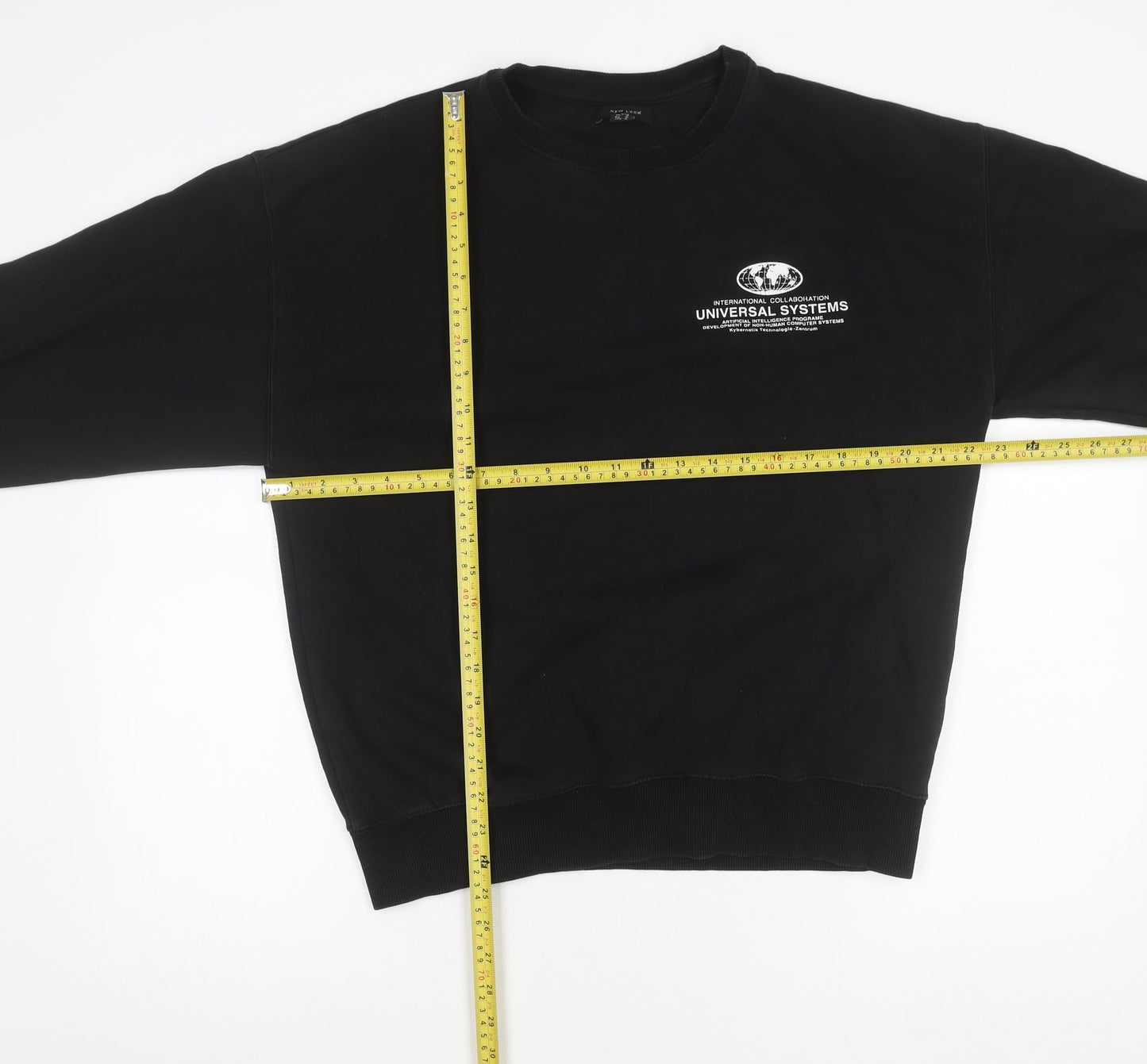 Mens UK Size M New Look Black Pullover Sweatshirt